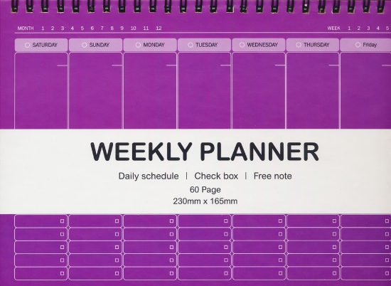 تصویر  دفتر برنامه ریزی هفتگی (WEEKLY PLANNER)،(کد 148)،(سیمی)